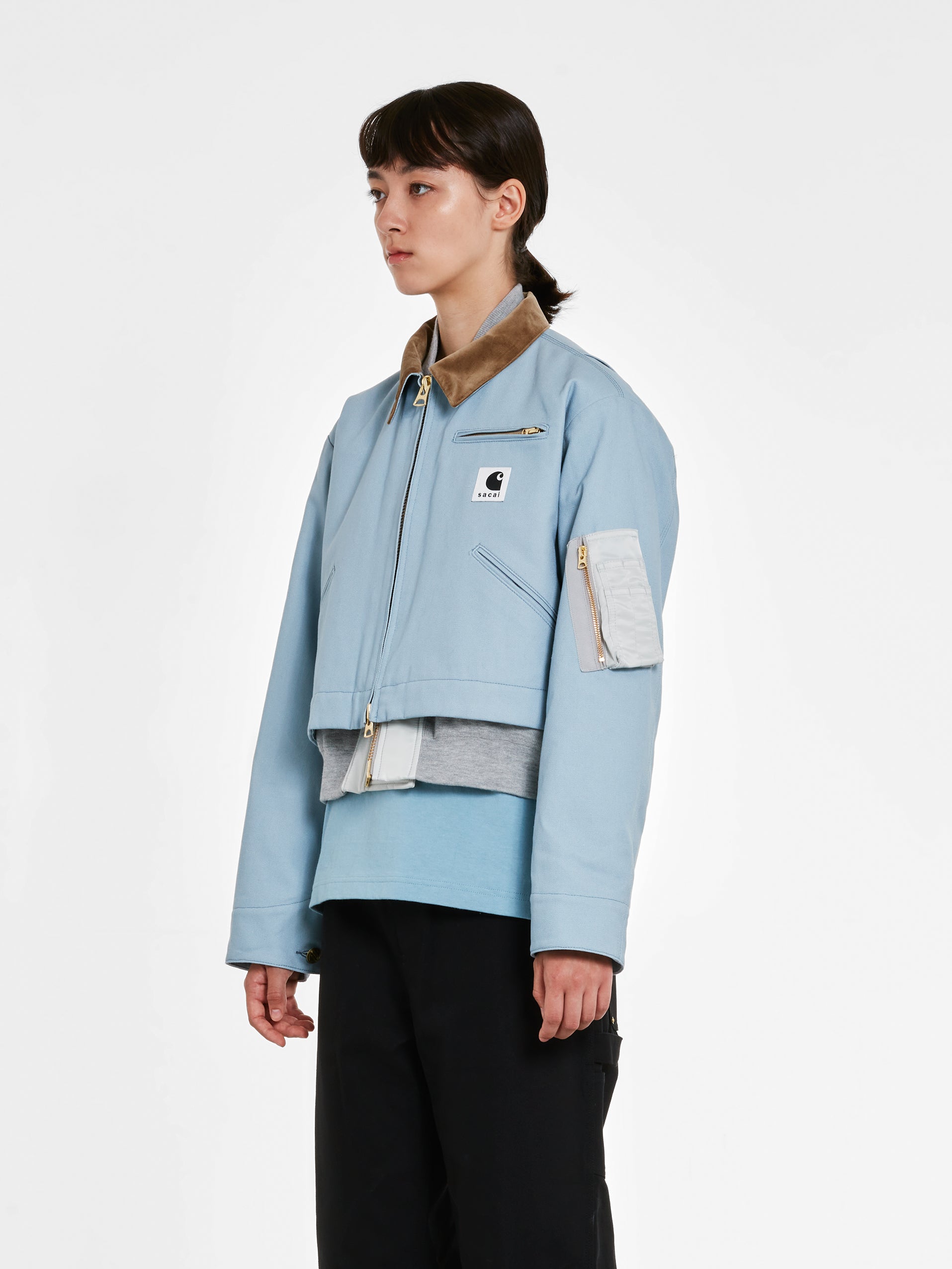 sacai x Carhartt WIP Women's Canvas x MA-1 Jacket Detroit | Light Blue