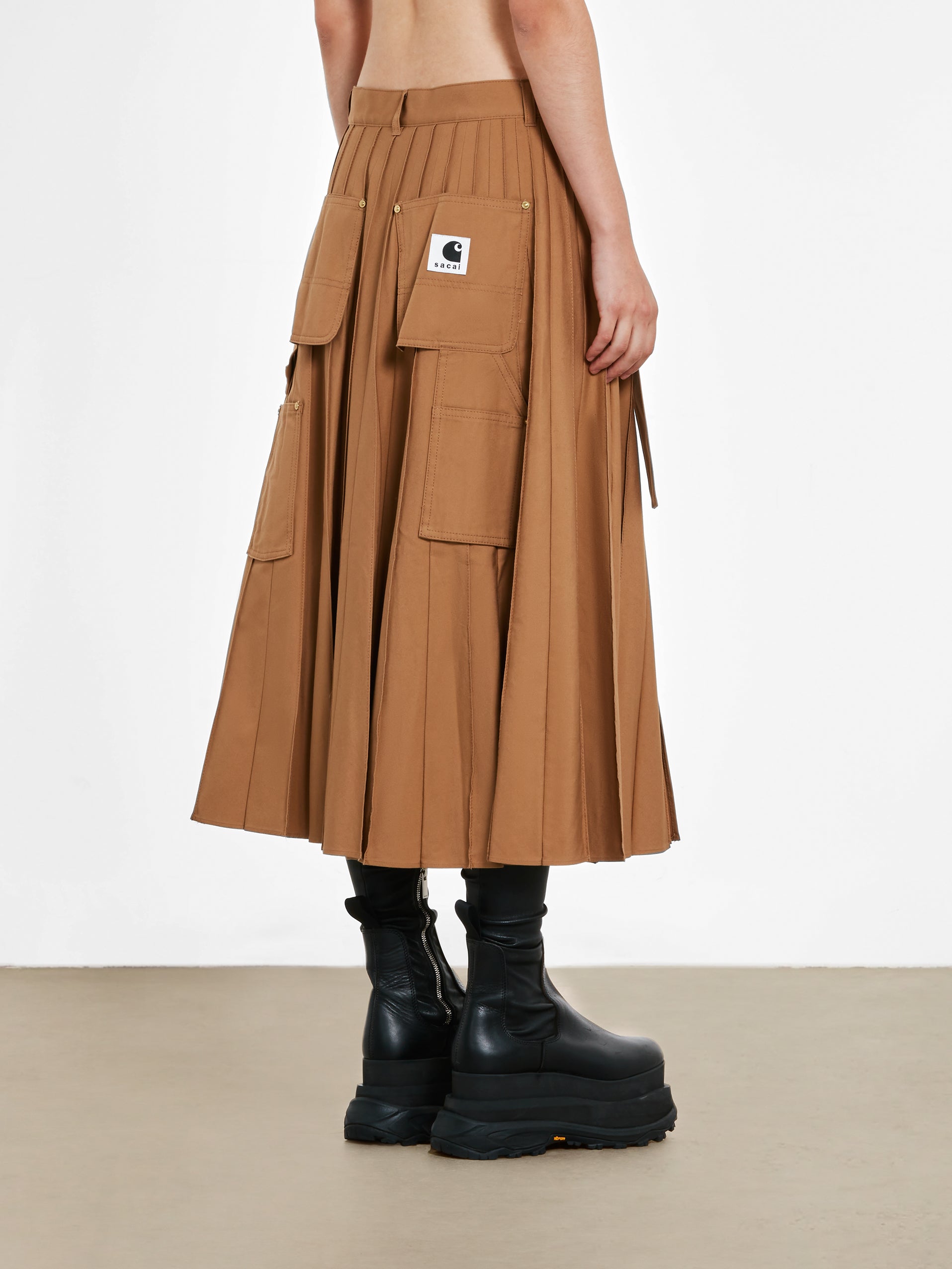 sacai - Carhartt WIP Women's Pleated Skirt - (Beige) | Dover