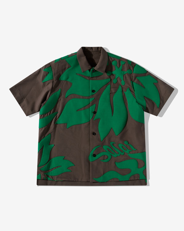 sacai - Men's Floral Short Sleeve Shirt - (Grey/Green)