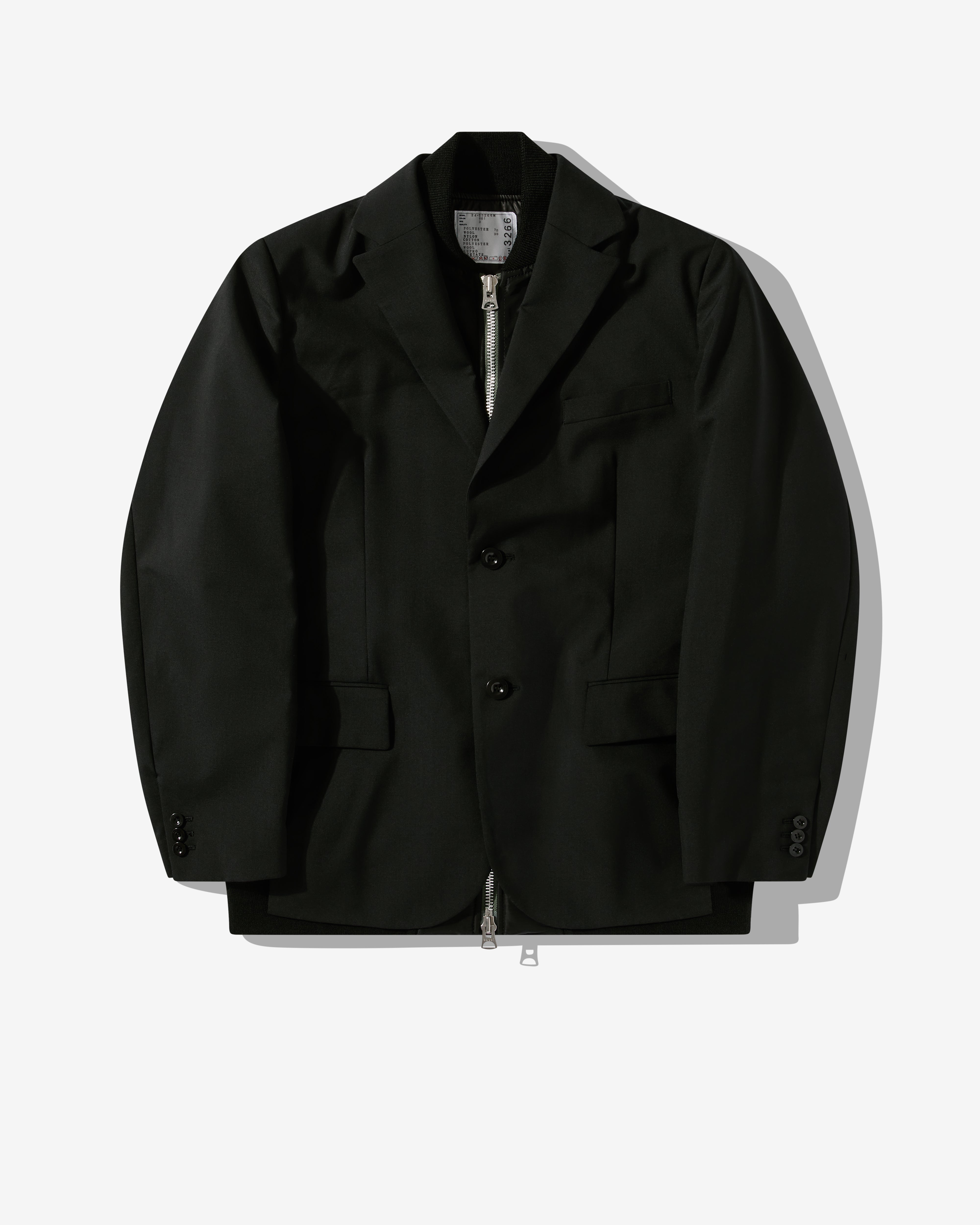 sacai - Men's Suiting x Nylon Twill Jacket - (Black)