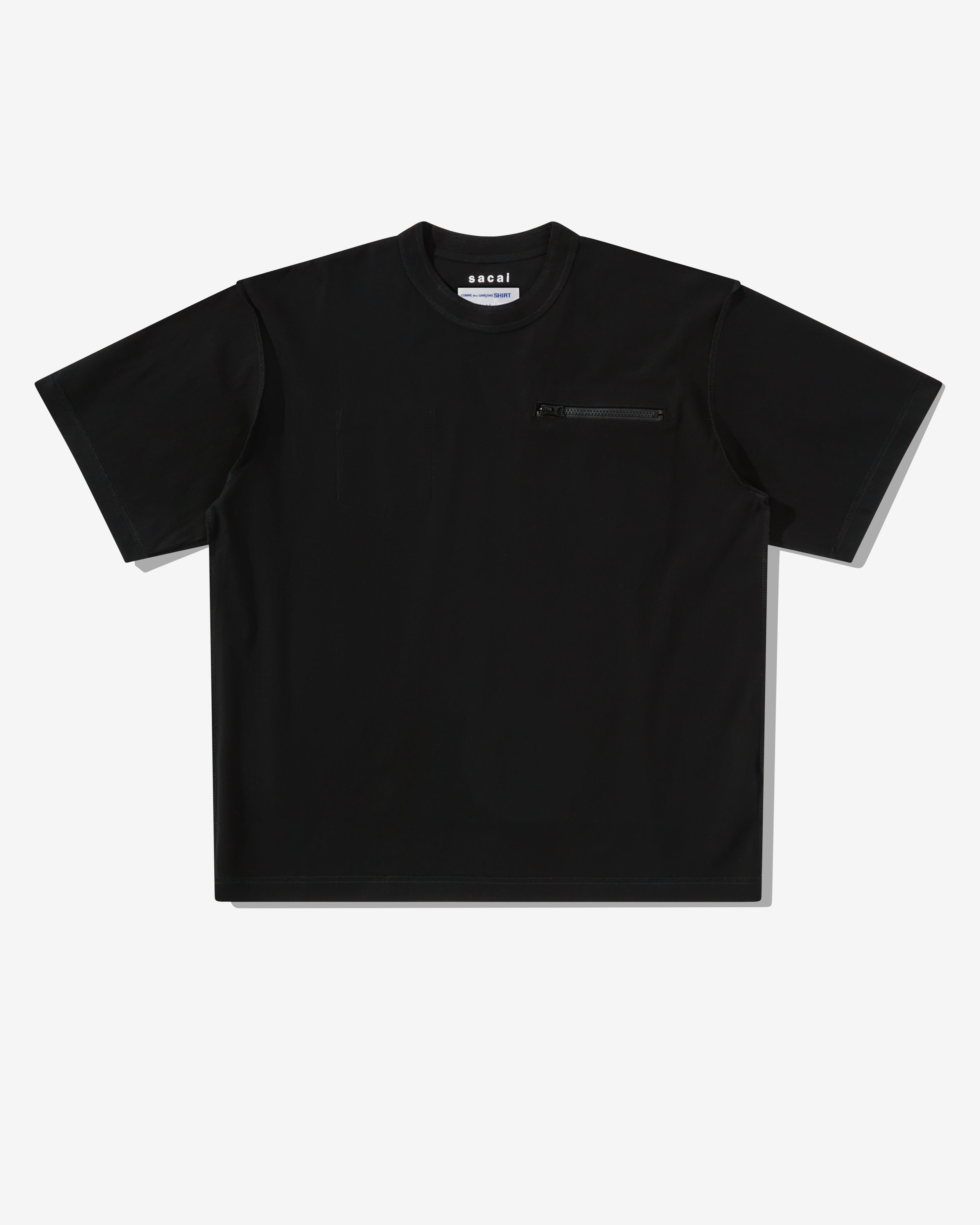 sacai: Men's Cotton Jersey T-Shirt (Black) | DSML E-SHOP