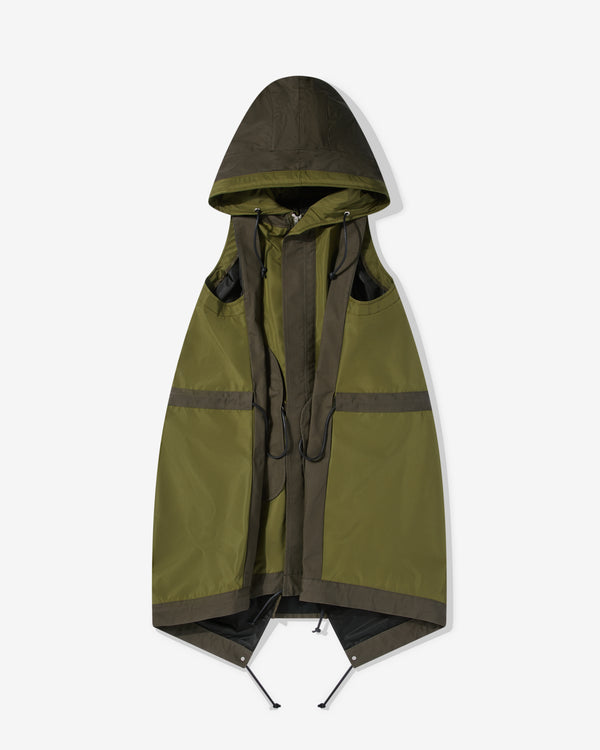 sacai - Women's Taffeta Hooded Vest - (Olive Green)