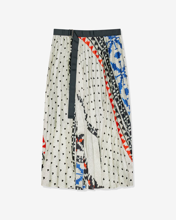 sacai - Women's Knit Print Pleated Skirt - (Multi)