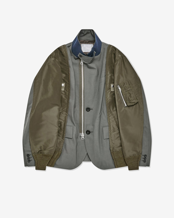 sacai - Men's Zip Jacket - (Khaki/Grey)