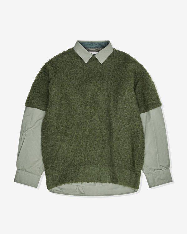 sacai - Men's Layered Knit Pullover - (Green)