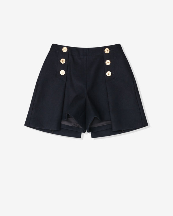 Sacai - Women's Wool Melton Shorts - (Navy)