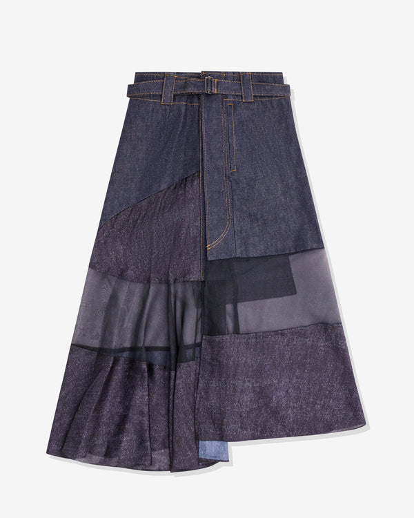 sacai - Women's Sheer Panel Skirt - (Denim)