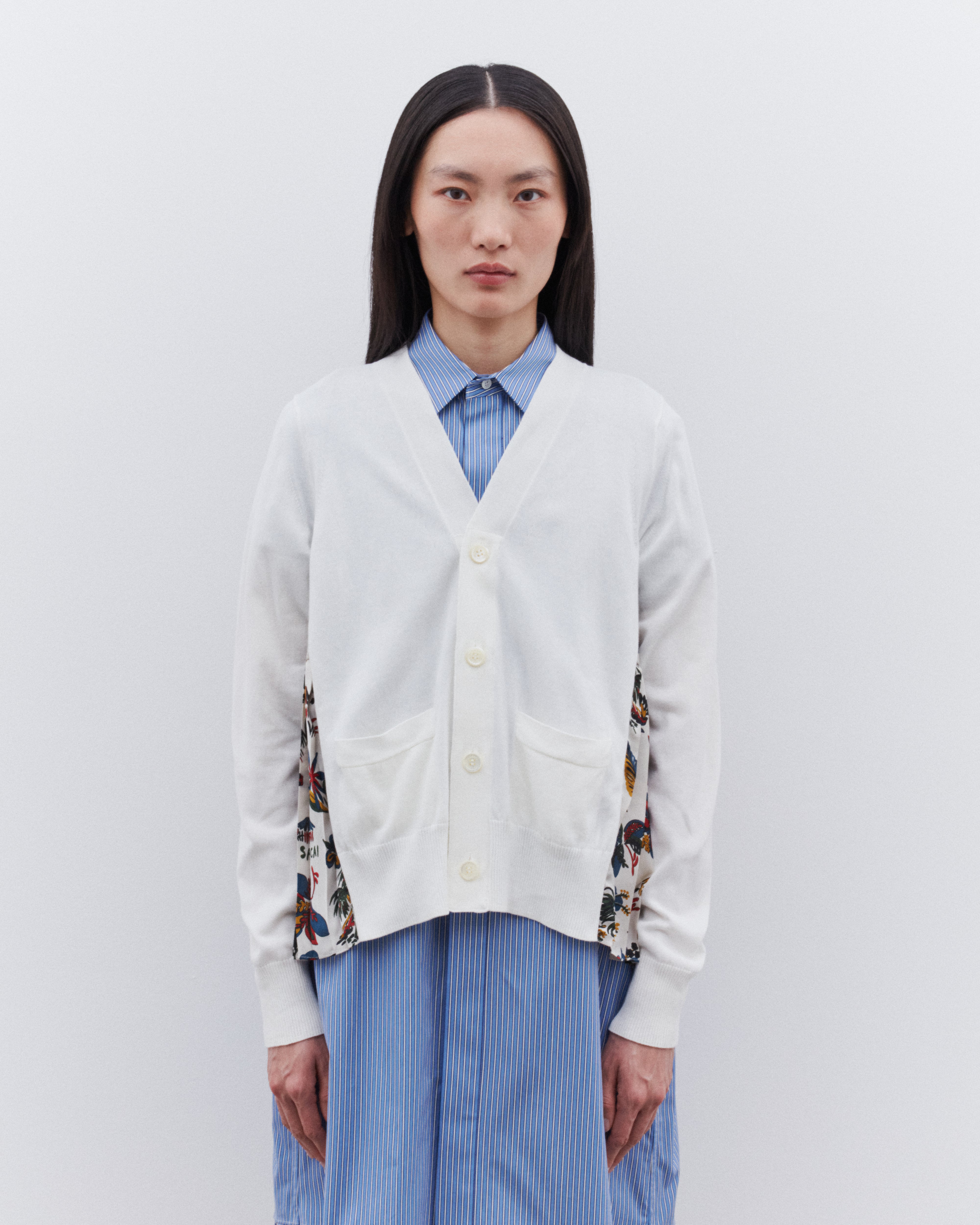 sacai: Women's Car Race & Tropical Print Cardigan (Multi) | DSML E
