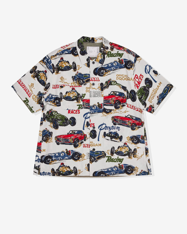 sacai - Men's Car Race Print Shirt - (White/Multi)