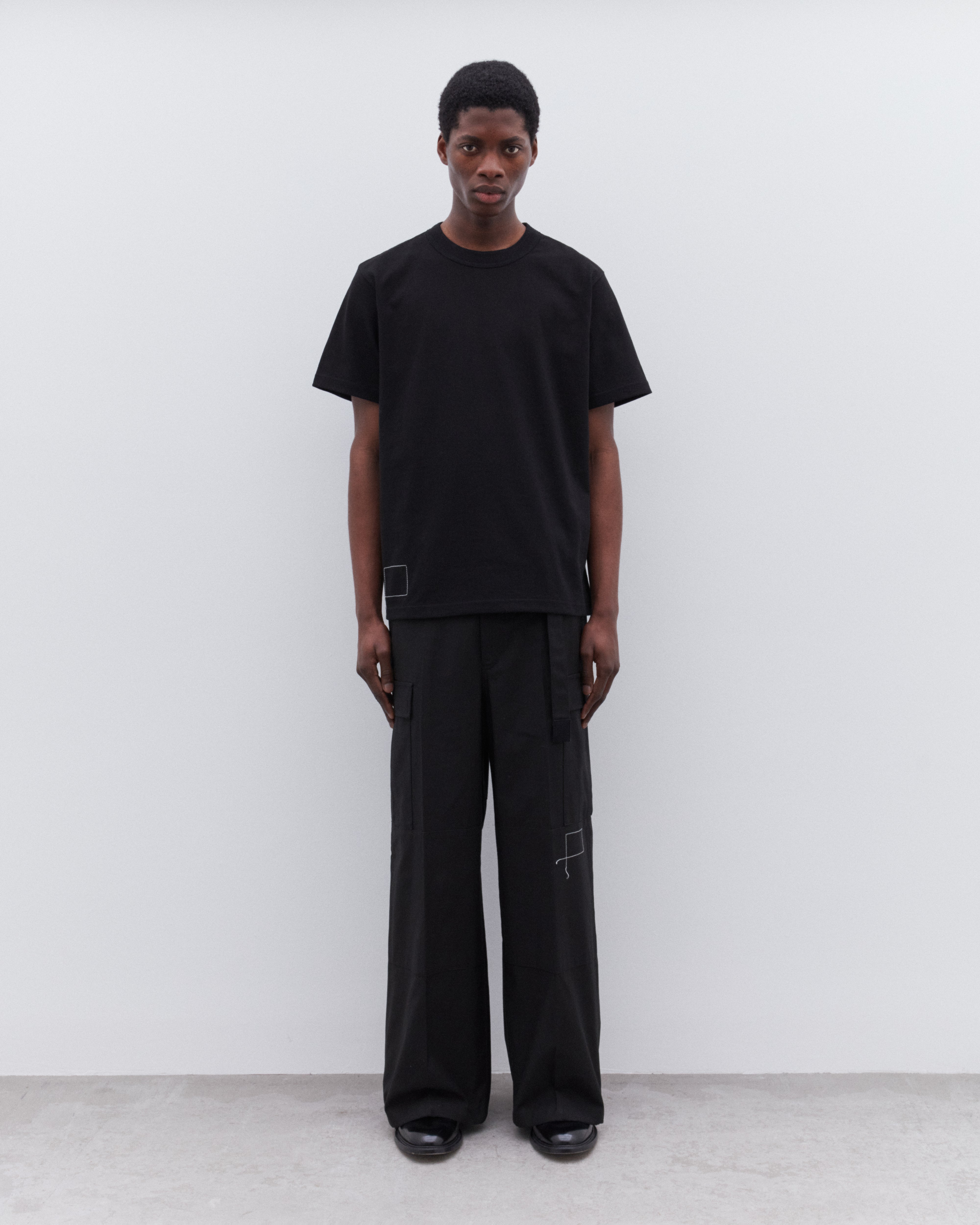 sacai: Men's WTAPS Wide Leg Trousers (Black) | DSML E-SHOP