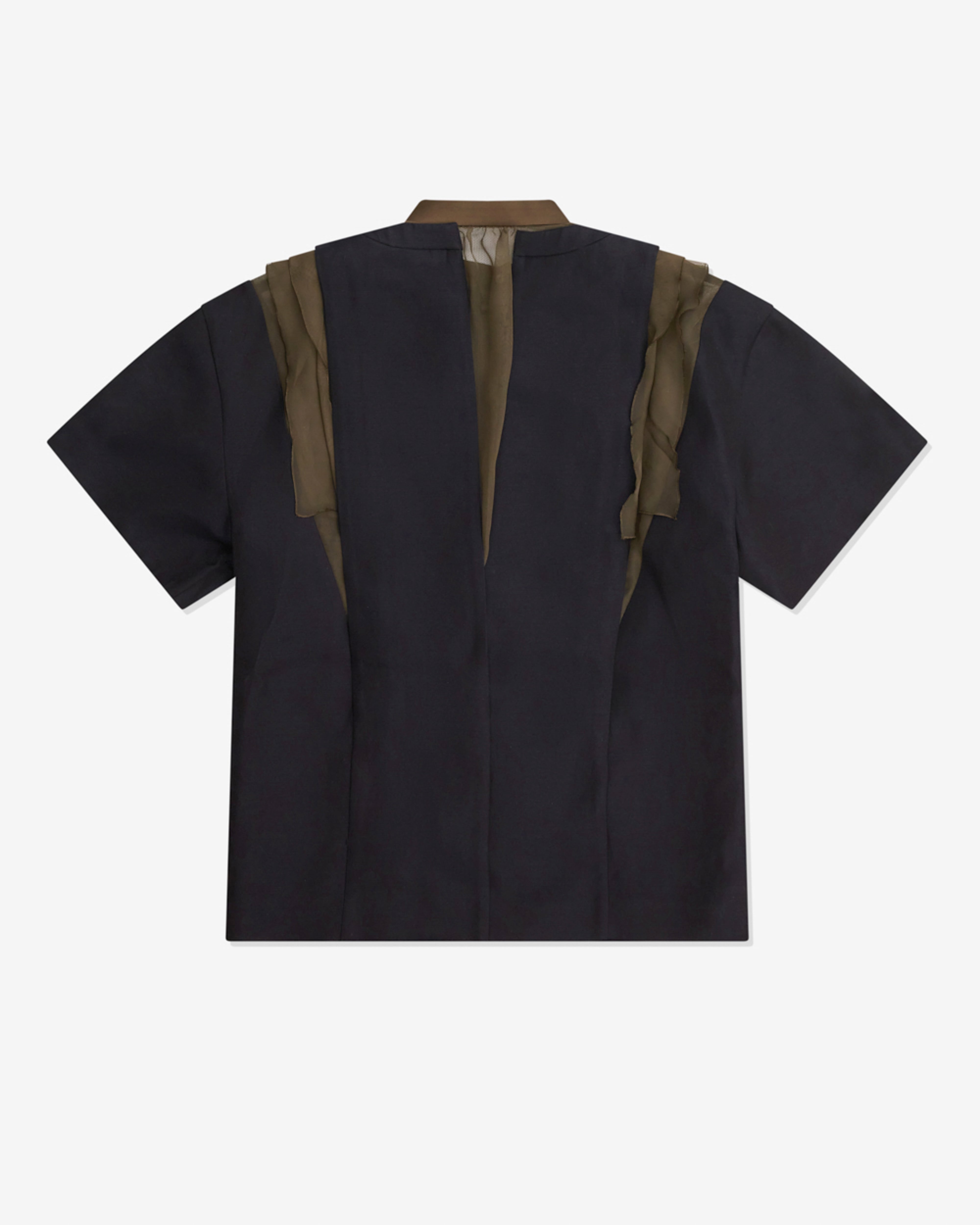 sacai: Women's Panelled Floral Print Pullover (Black) | DSML E-SHOP