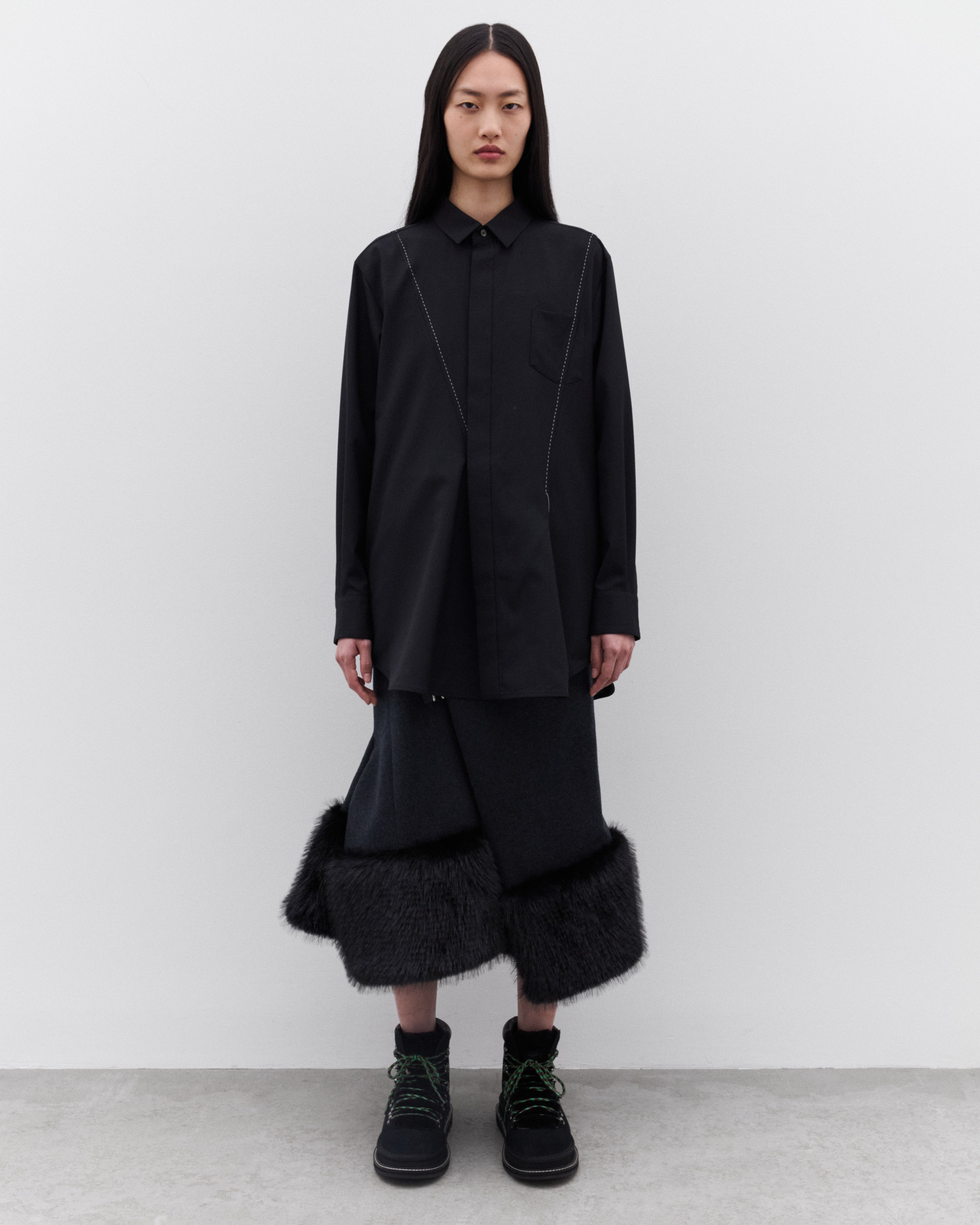 完売品sacai 25aw Cotton Chino Black 1 sacai: Black Cotton Chino Trousers | SSENSE