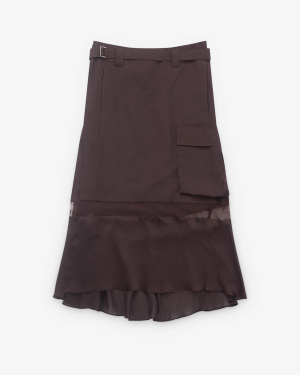 sacai - Women’s Suiting Mix Skirt - (Brown)
