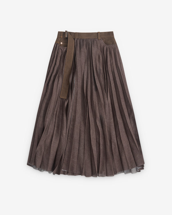sacai - Women’s Denim Skirt - (Brown)