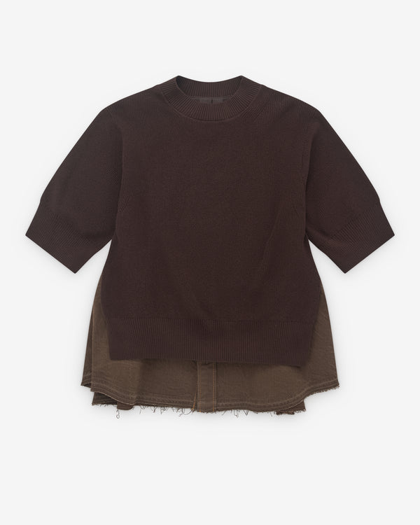 sacai - Women’s Denim X Knit Pullover - (Brown)