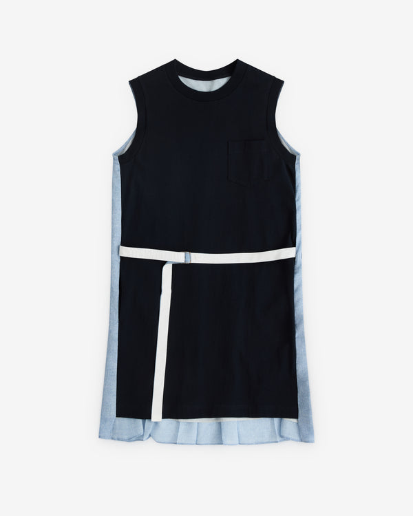 sacai - Women’s Denim Cotton Jersey Dress - (Black/Denim)
