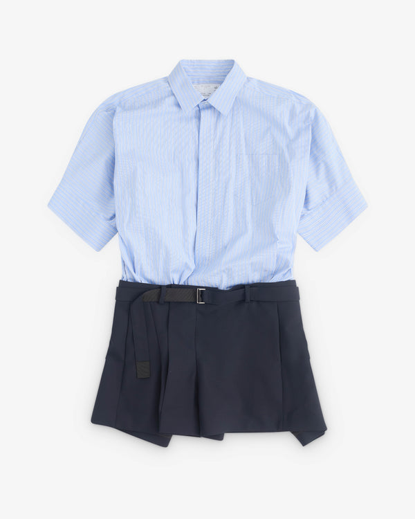 sacai - Women’s Poplin X Suiting Dress - (Blue/Navy)