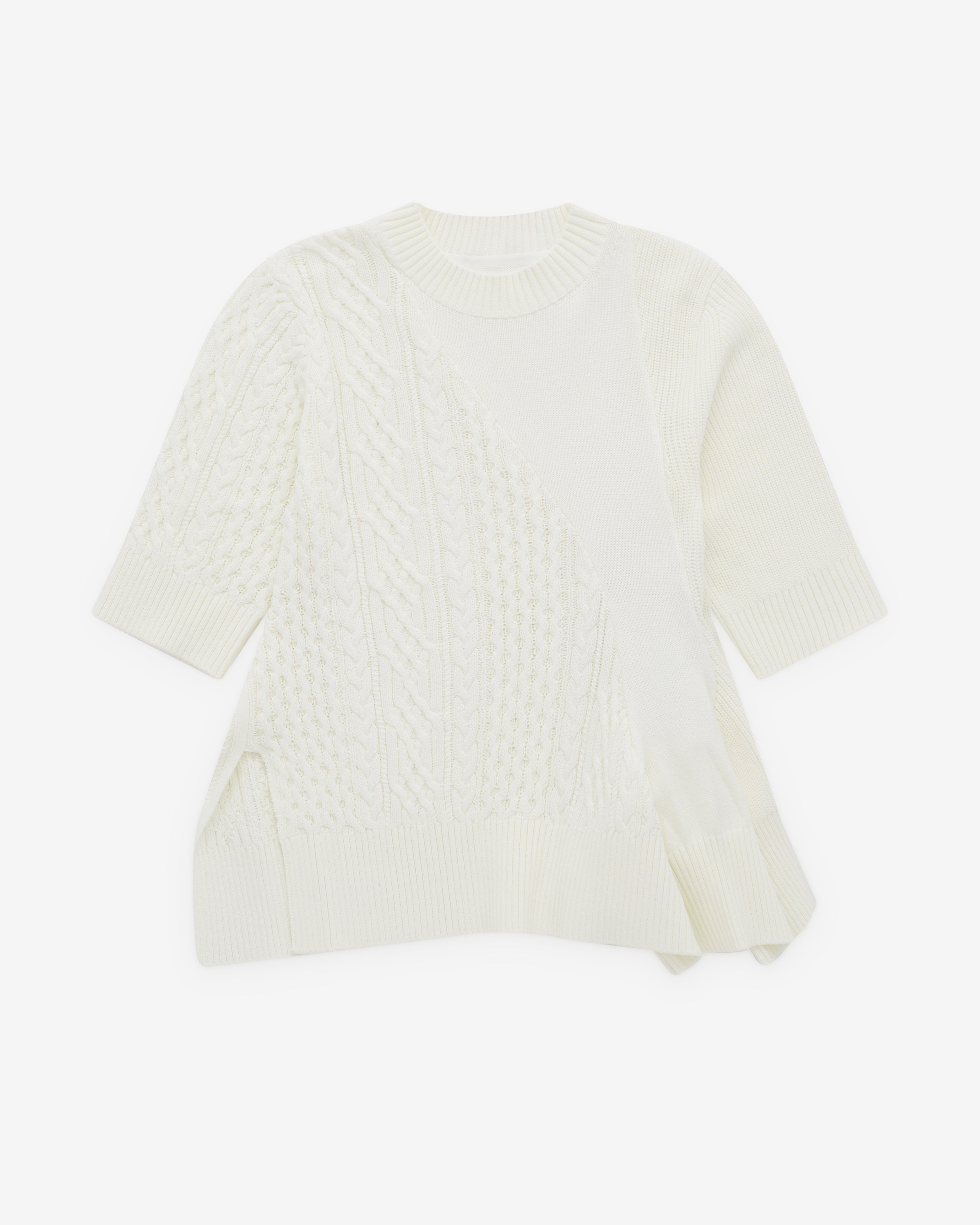 sacai: Women's Knit Pullover (White) | DSML E-SHOP