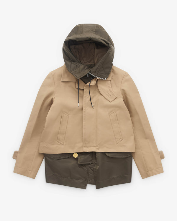 sacai - Women’s Cotton Gabardine Blouson - (Beige/Green)