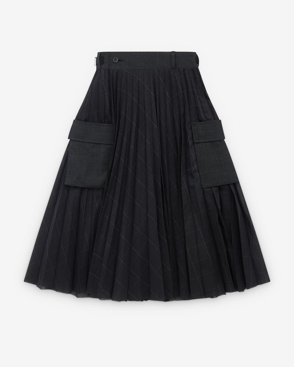 sacai - Women’s Glen Check Skirt - (Dark Grey)