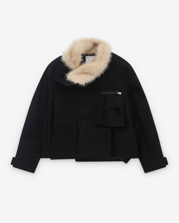 sacai - Women’s Wool Melton Blouson - (Black)