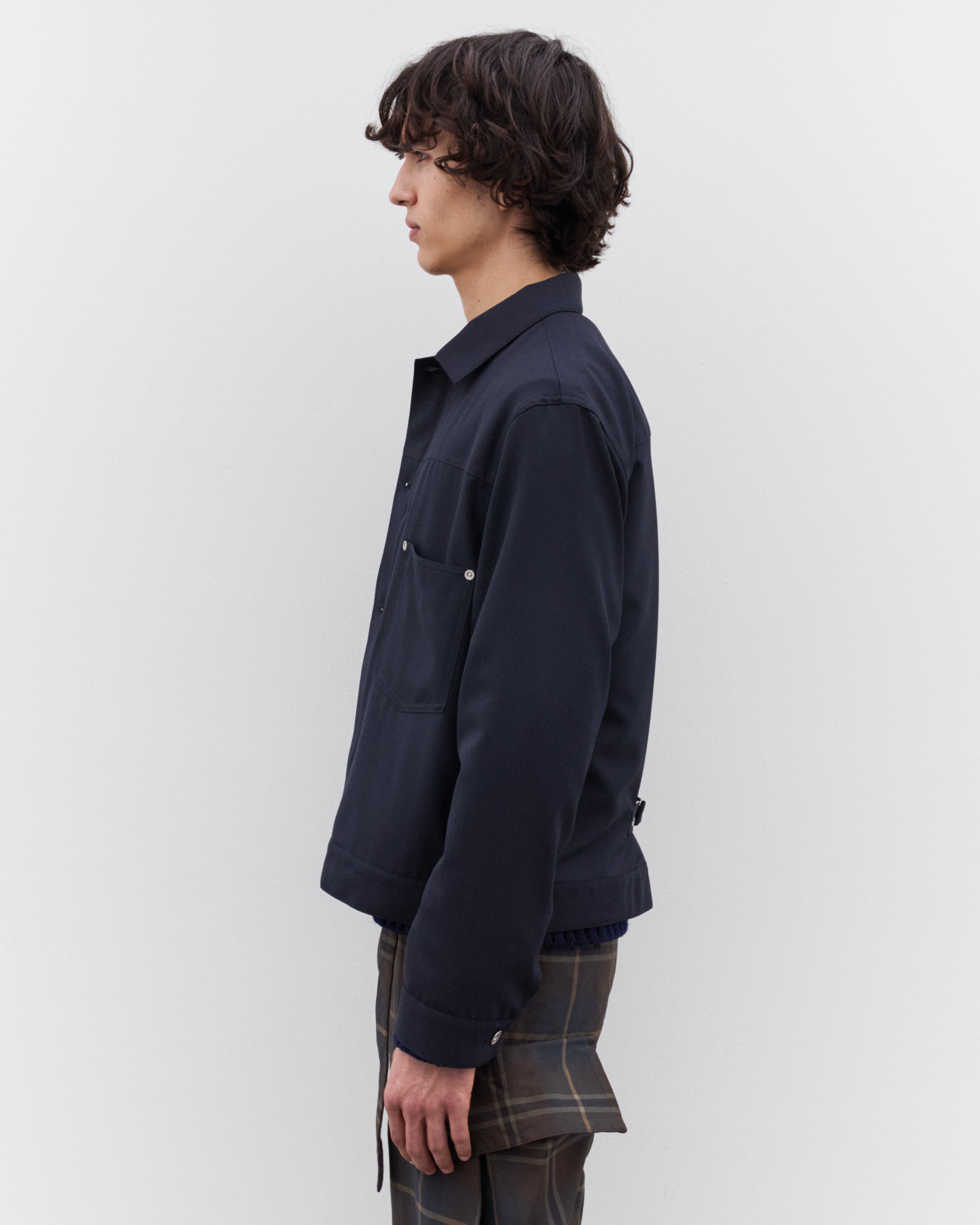 sacai: Men's Trucker Jacket (Black) | DSML E-SHOP