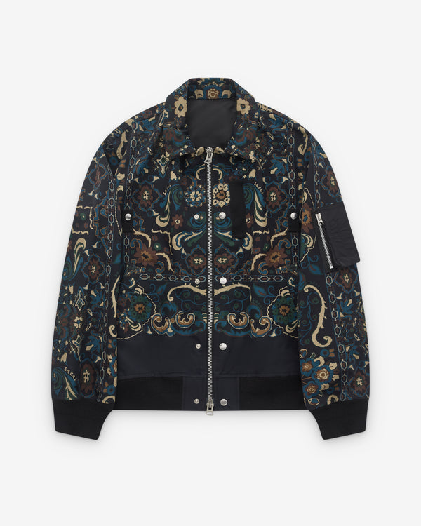 sacai - Men’s Floral Print Grosgrain Jacket - (Navy)