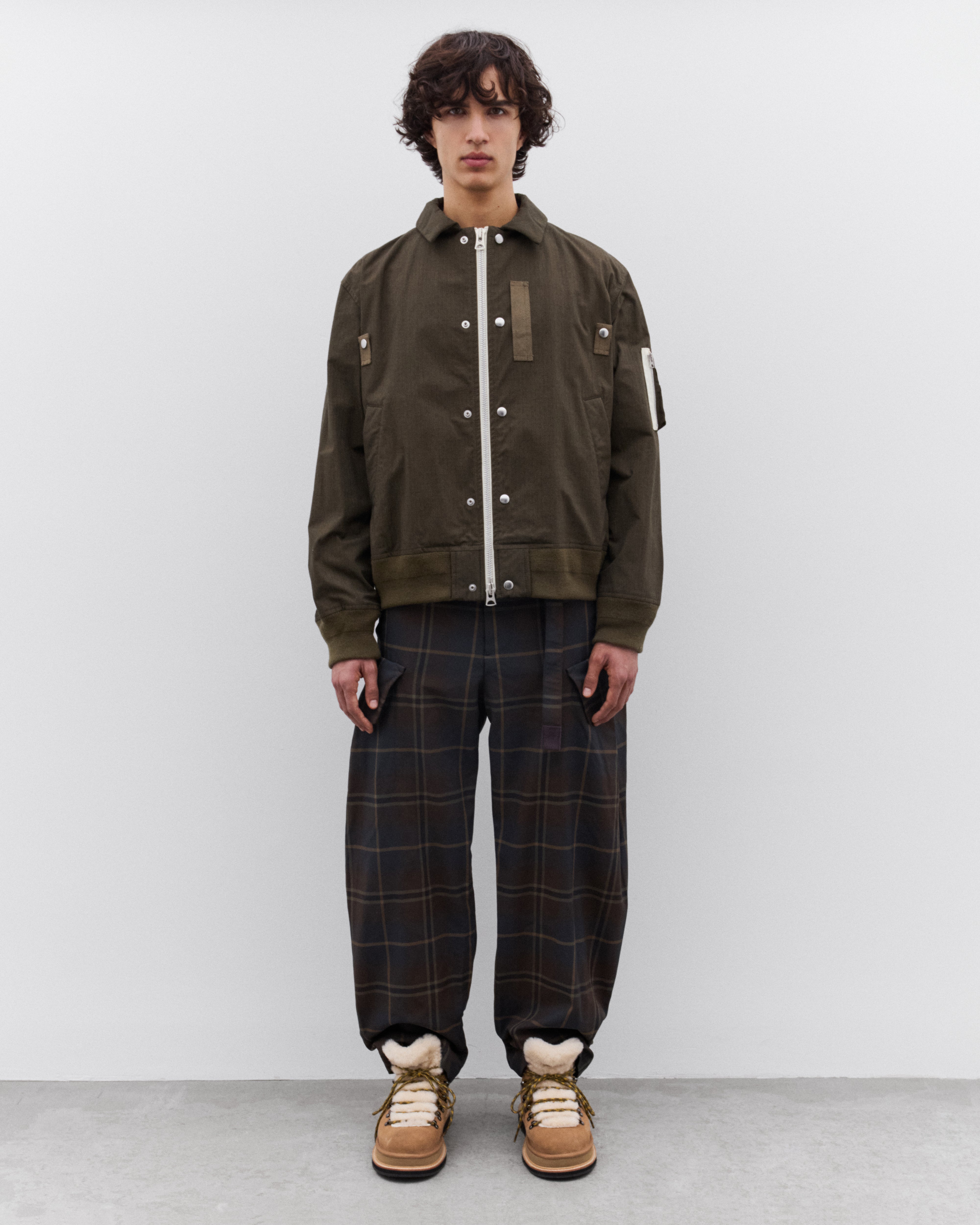sacai: Men's Rip Stop Jacket (Green) | DSML E-SHOP