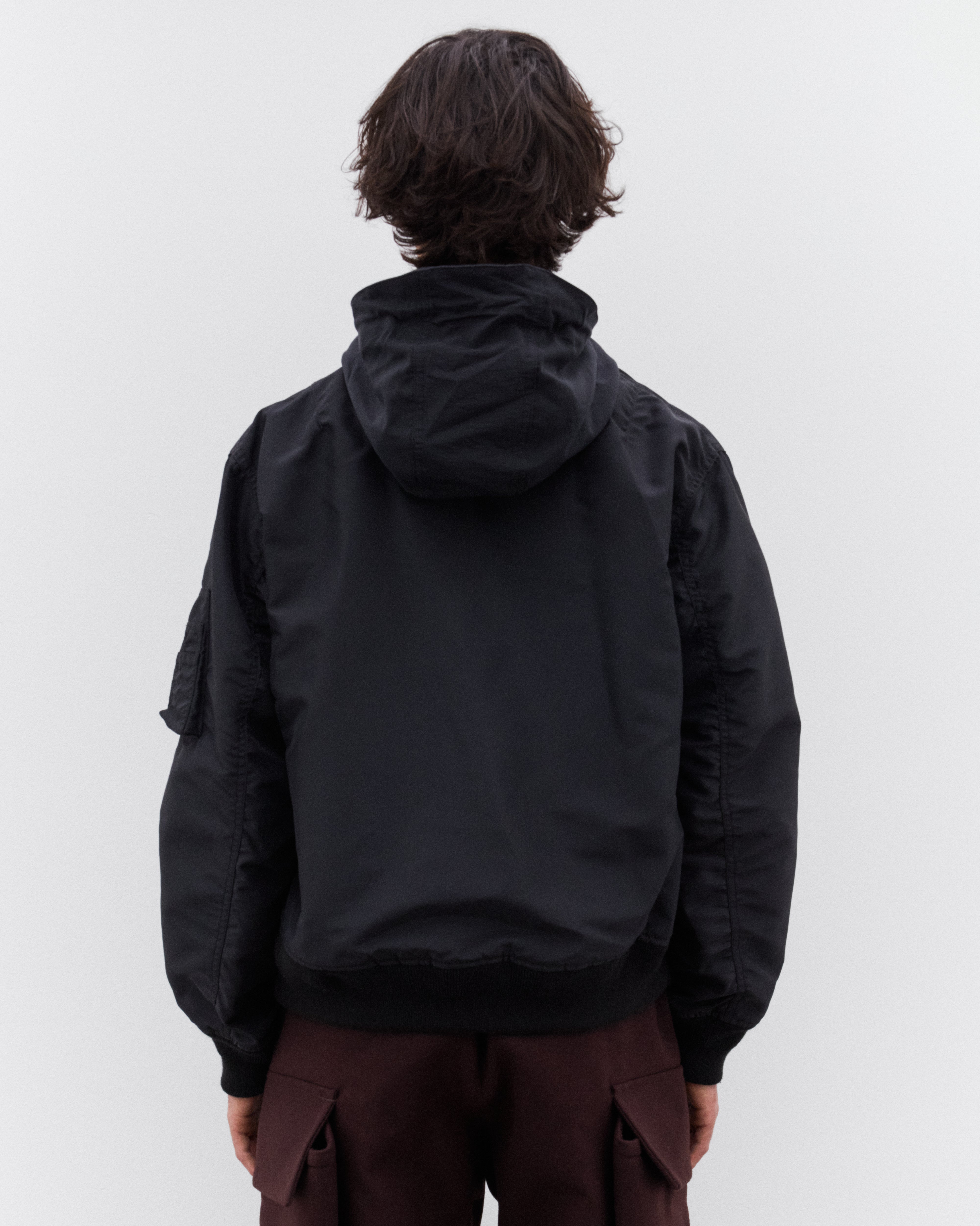 sacai: Men's Nylon Twill X Grosgrain Jacket (Black) | DSML E-SHOP