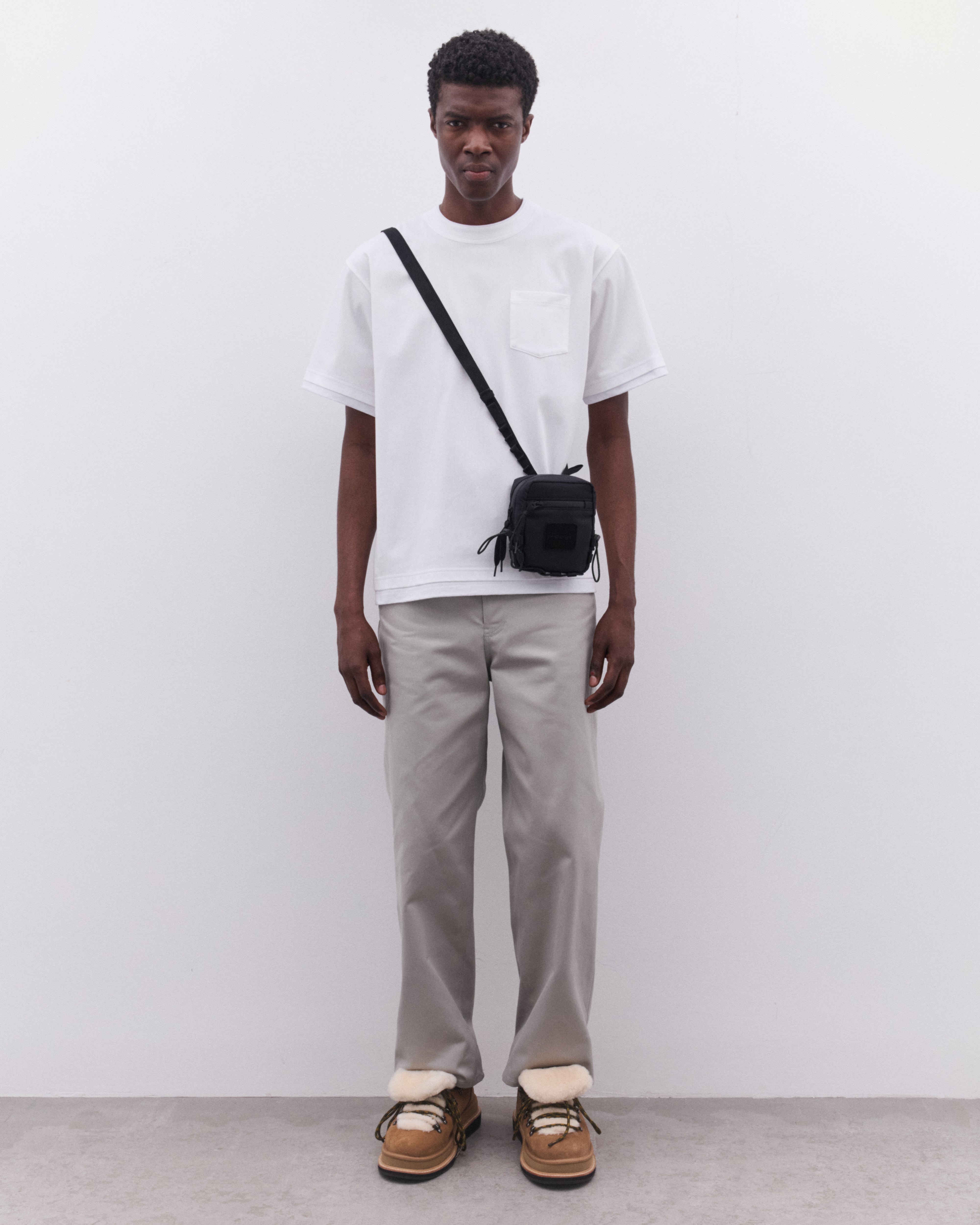 sacai: Men's Cotton Jersey T-Shirt (White) | DSML E-SHOP