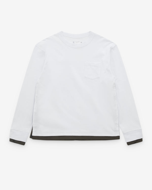 sacai - Men’s Long Sleeve T-Shirt - (White)