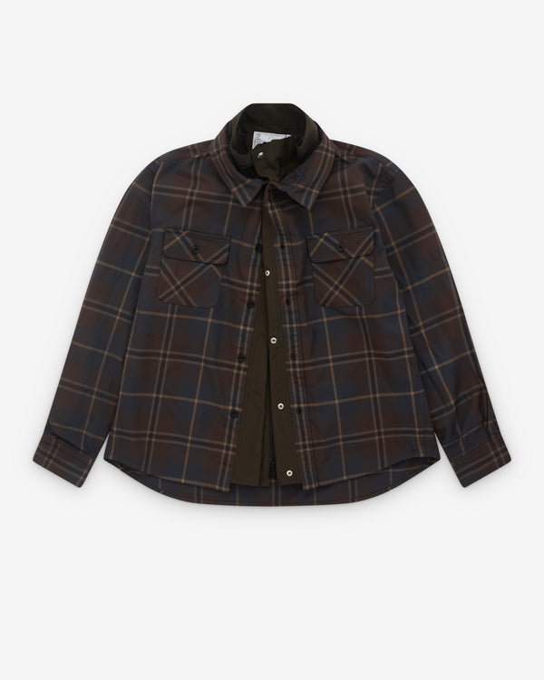 sacai - Men’s Plaid Shirt - (Brown Plaid)