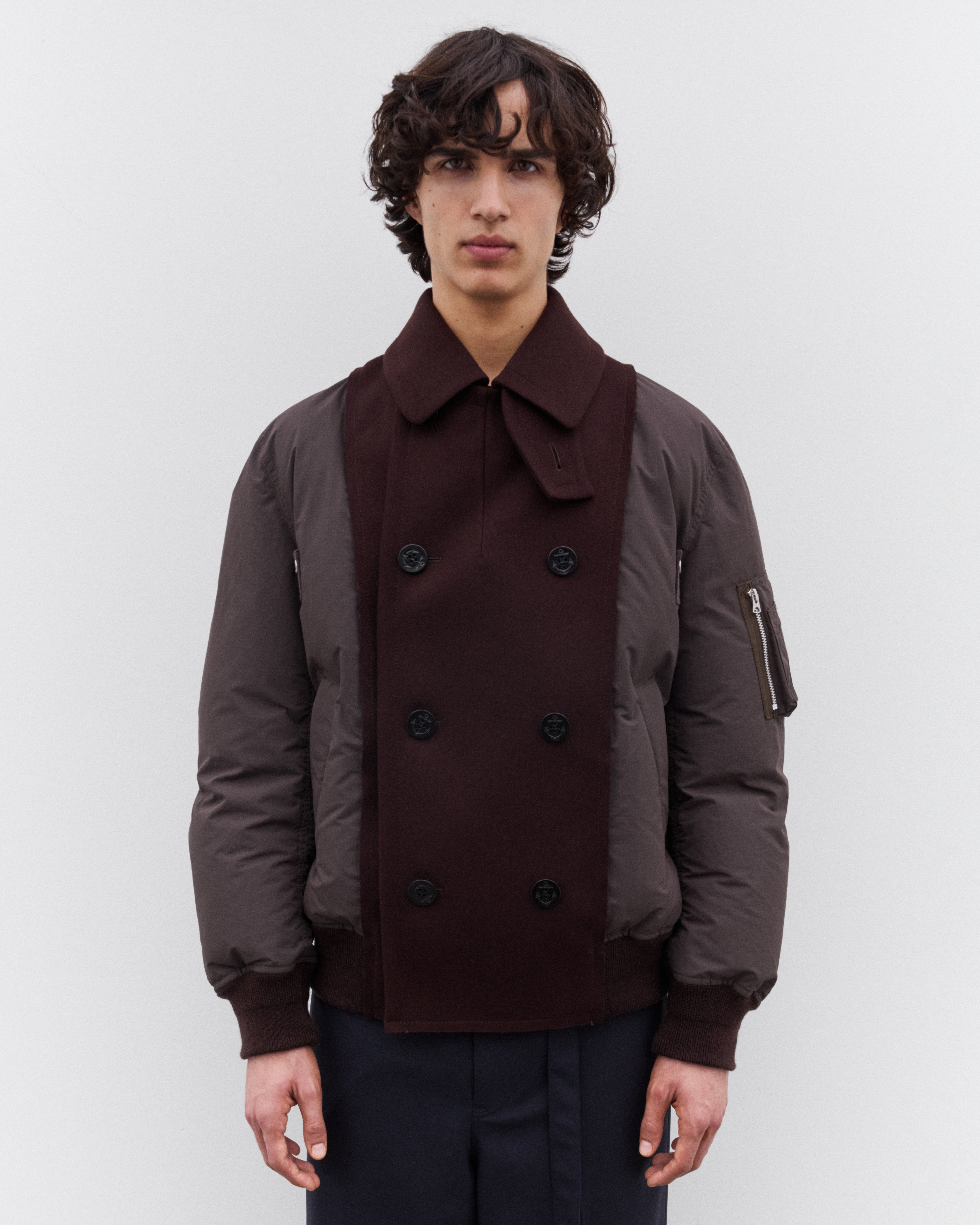 Sacai アウター sacai: Men's Puffer Jacket (Brown) | DSML E-SHOP