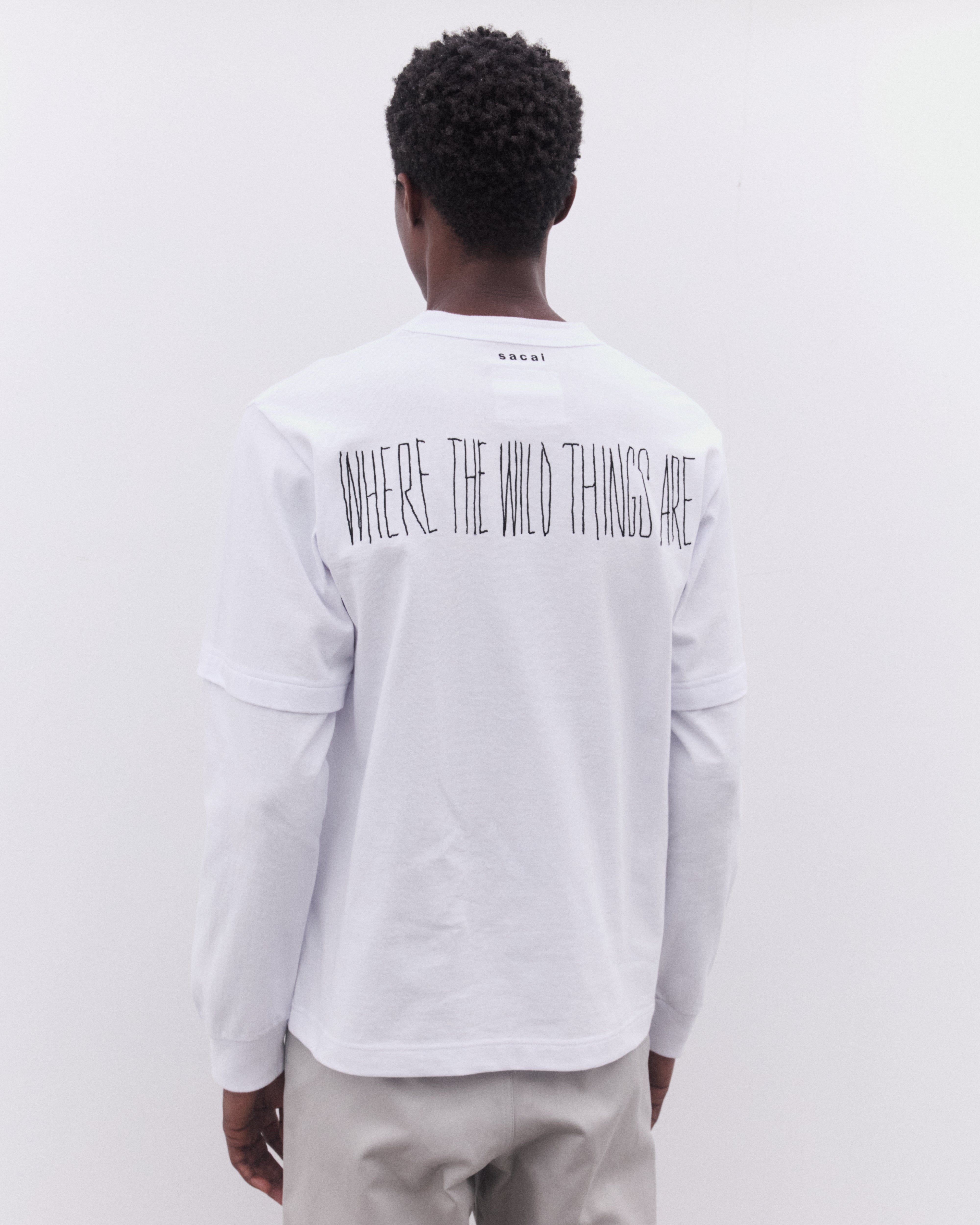 sacai: Men's Where The Wild Things Are Long Sleeve T-Shirt (White