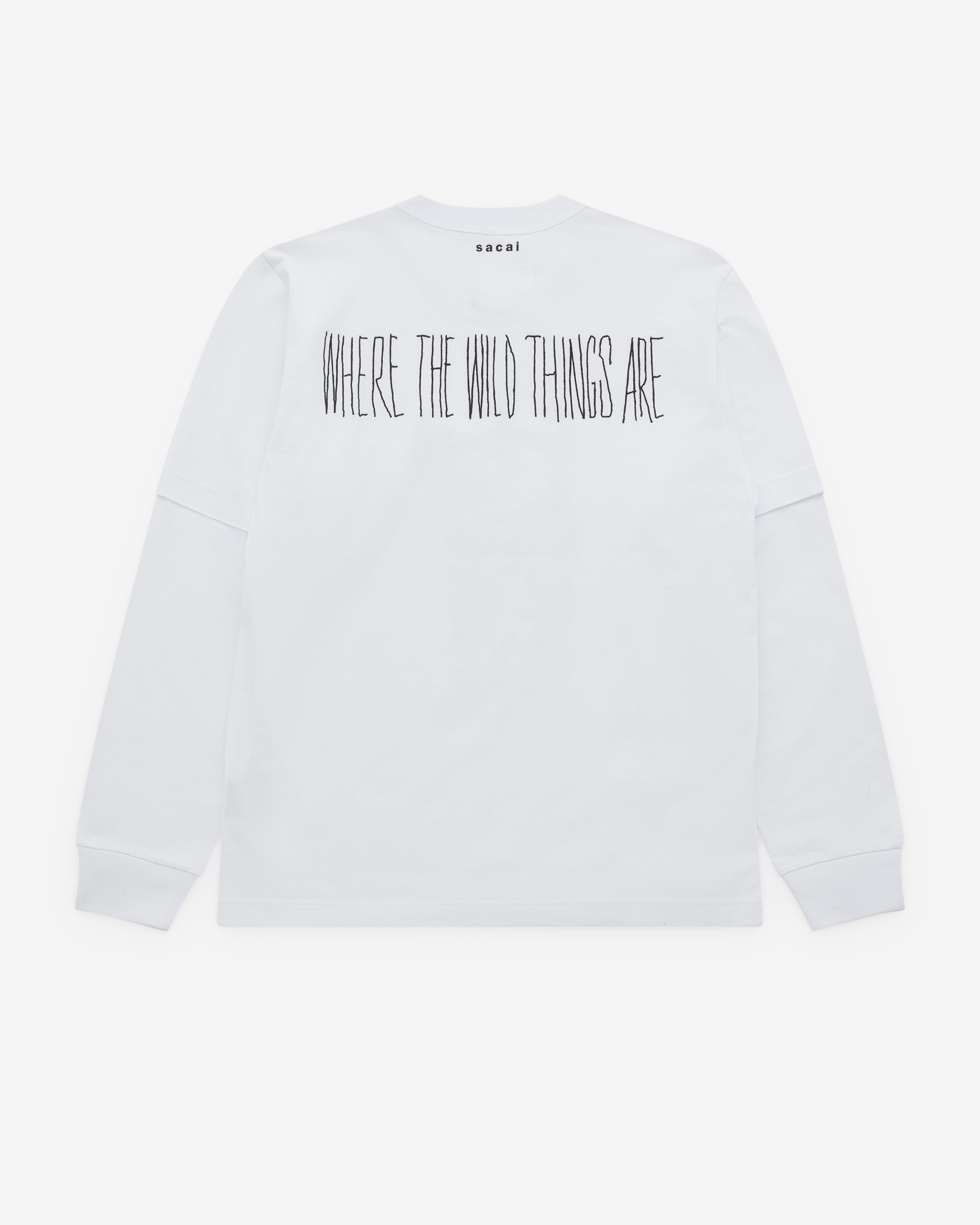 sacai: Men's Where The Wild Things Are Long Sleeve T-Shirt (White
