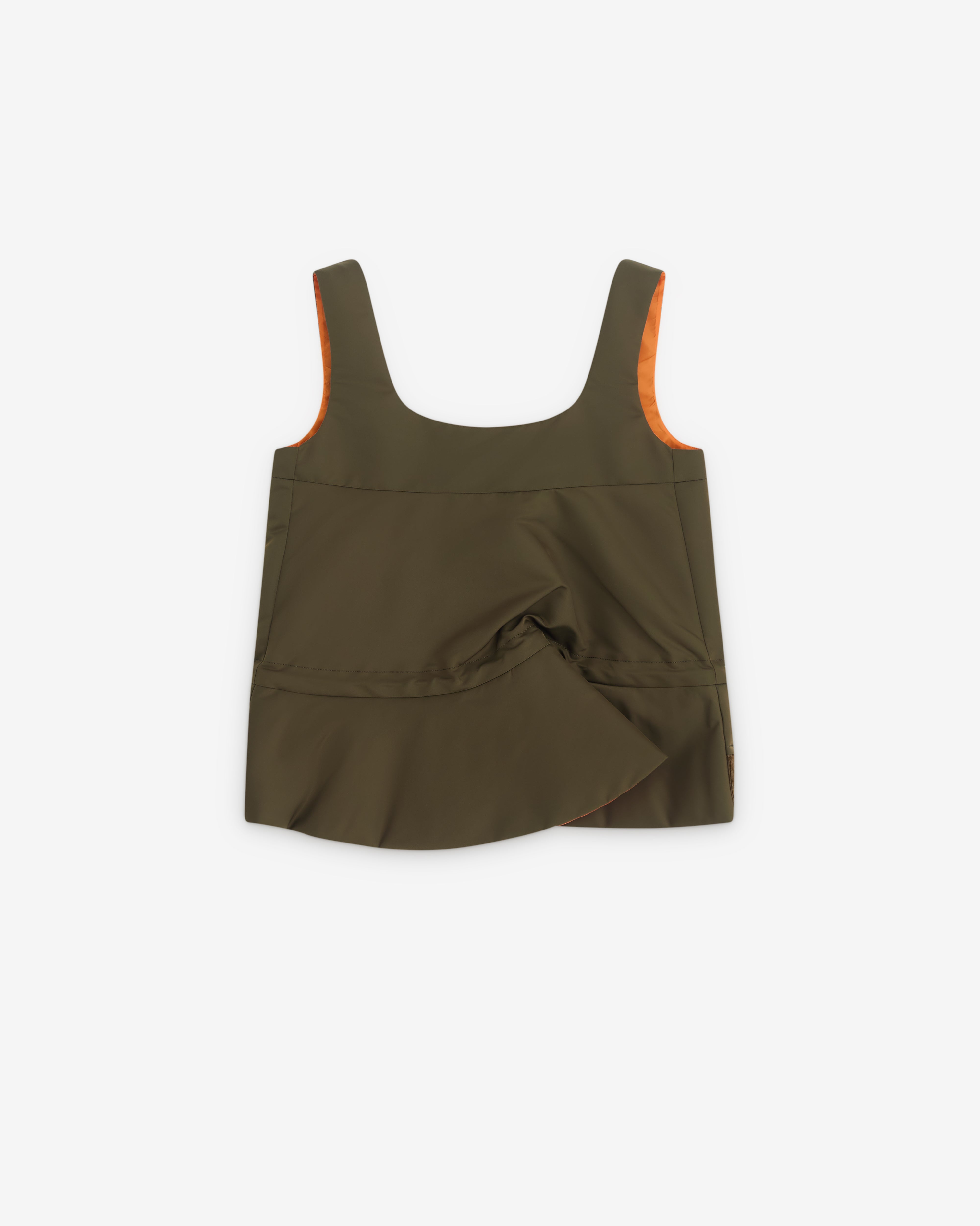Sacai: Women's Nylon Twill Tank Top (Khaki) | DSML E-SHOP