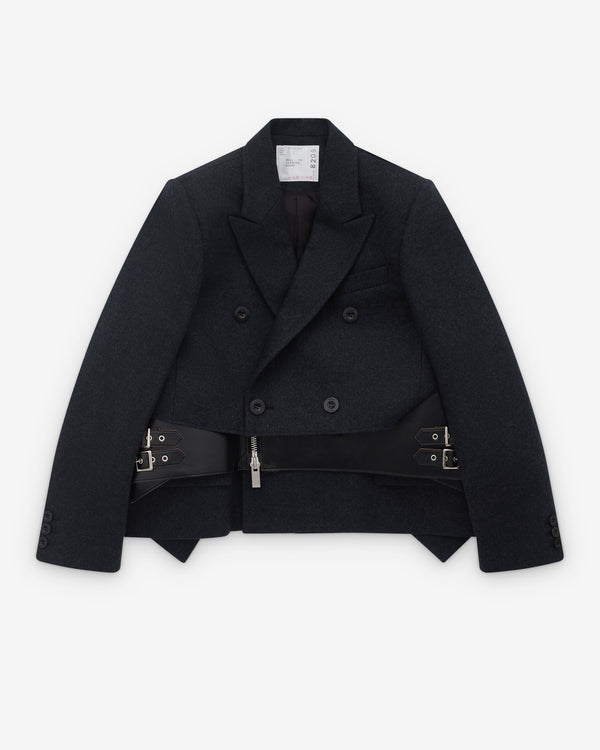 Sacai - Women’s Wool Melton Leather Jacket - (Black)