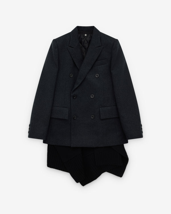 sacai - Women's Knitted Layered Blazer - (Charcoal)
