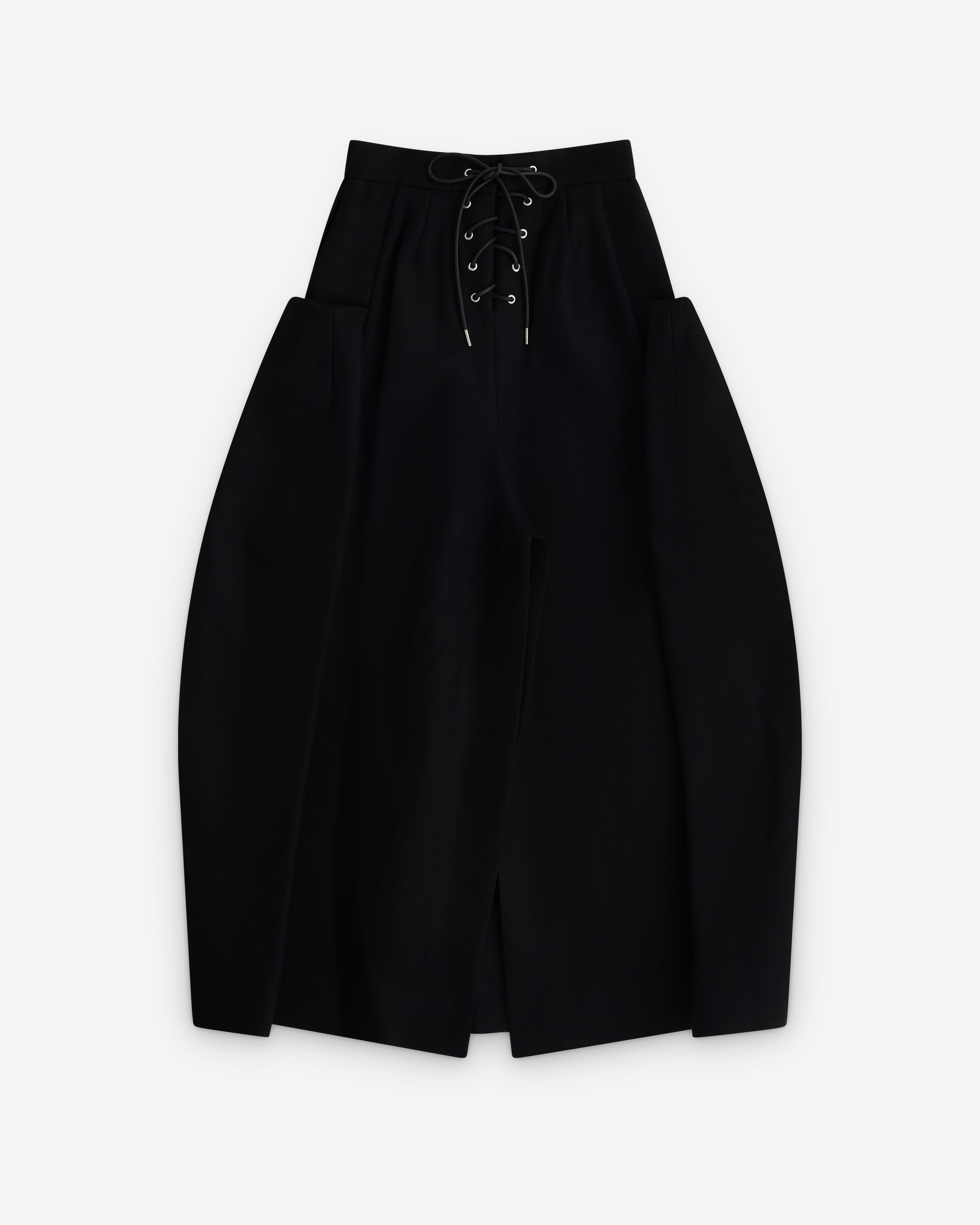 sacai: Women's Voluminous Wool Skirt (Black) | DSML E-SHOP
