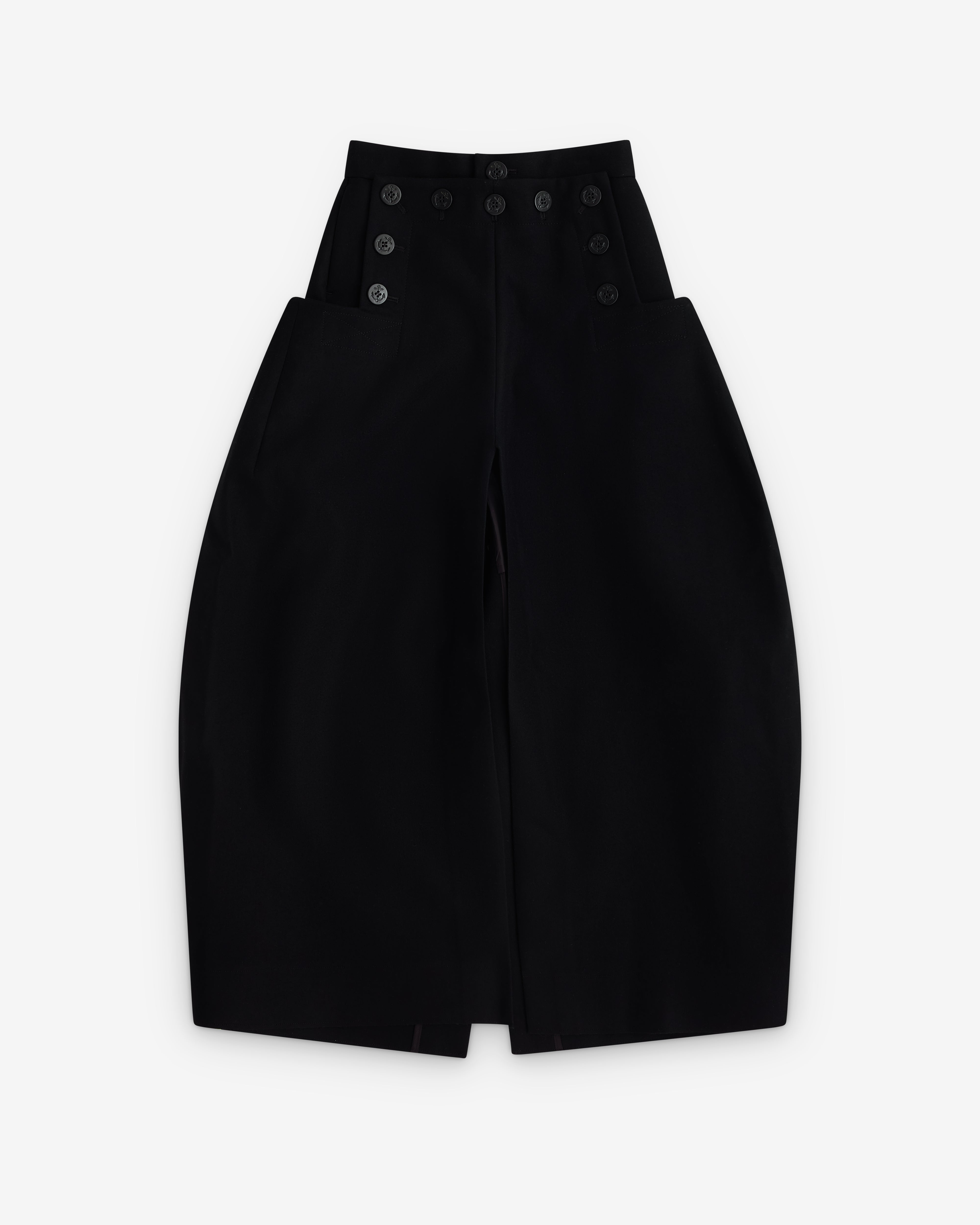 sacai: Women's Voluminous Wool Skirt (Black) | DSML E-SHOP