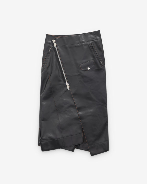 sacai - Women's Leather Skirt - (Black)