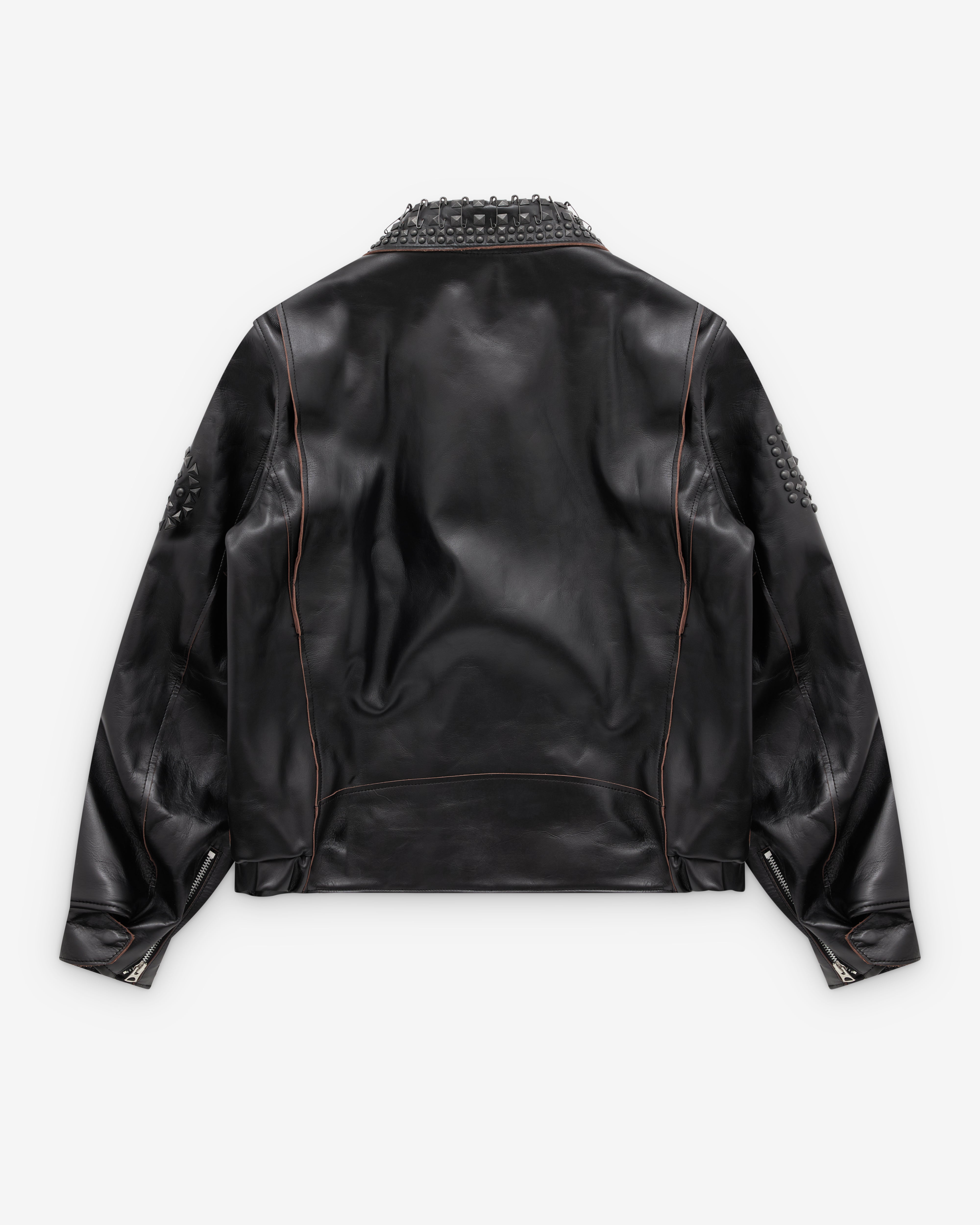 Sacai: Studded Leather Jacket (Black) | DSML E-SHOP