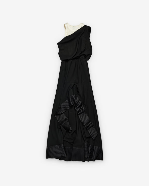 sacai - Women's Wool Draped Dress - (Black/Ivory)