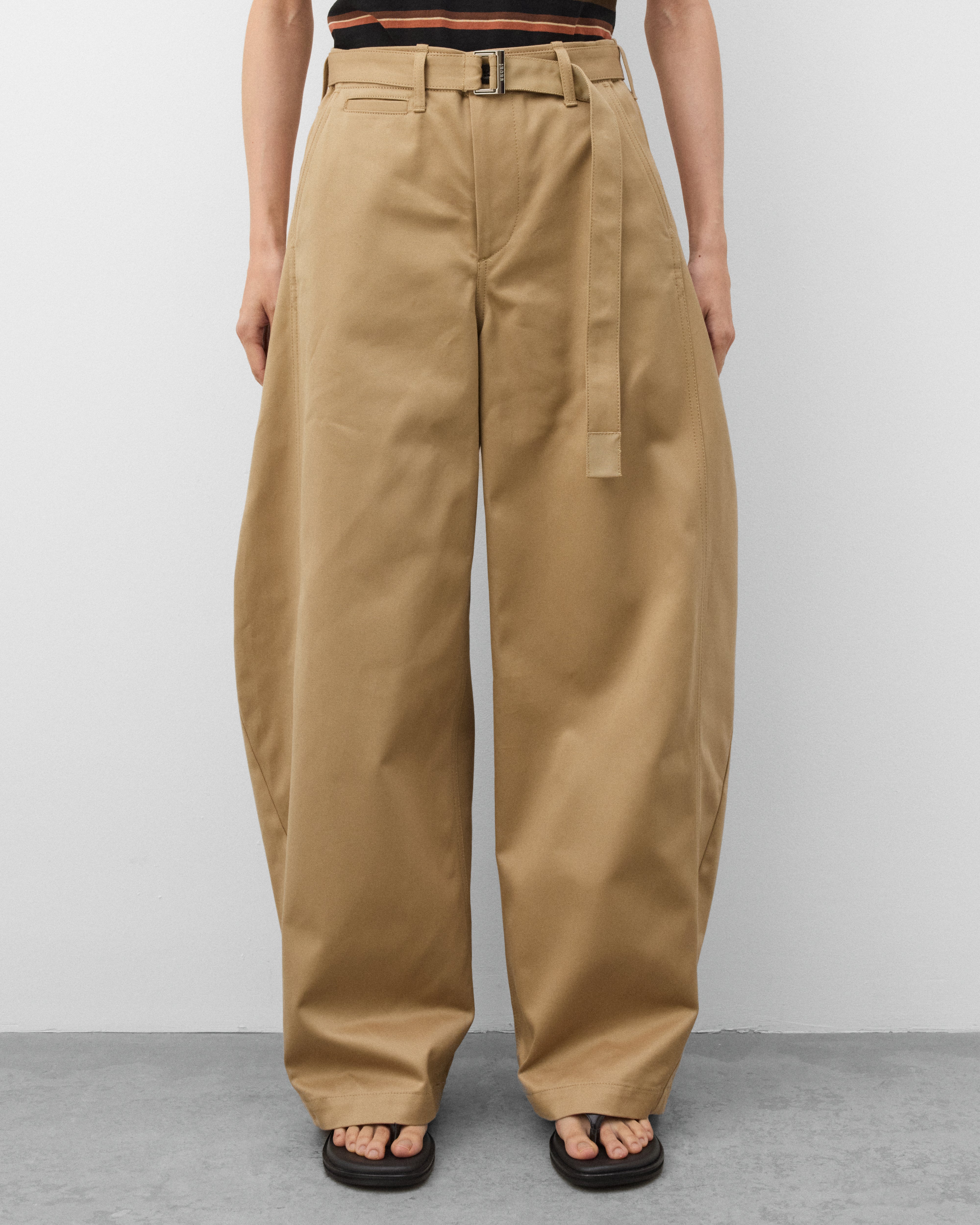 sacai: Women's Cotton Chino Pants (Stone) | Dover Street Market London