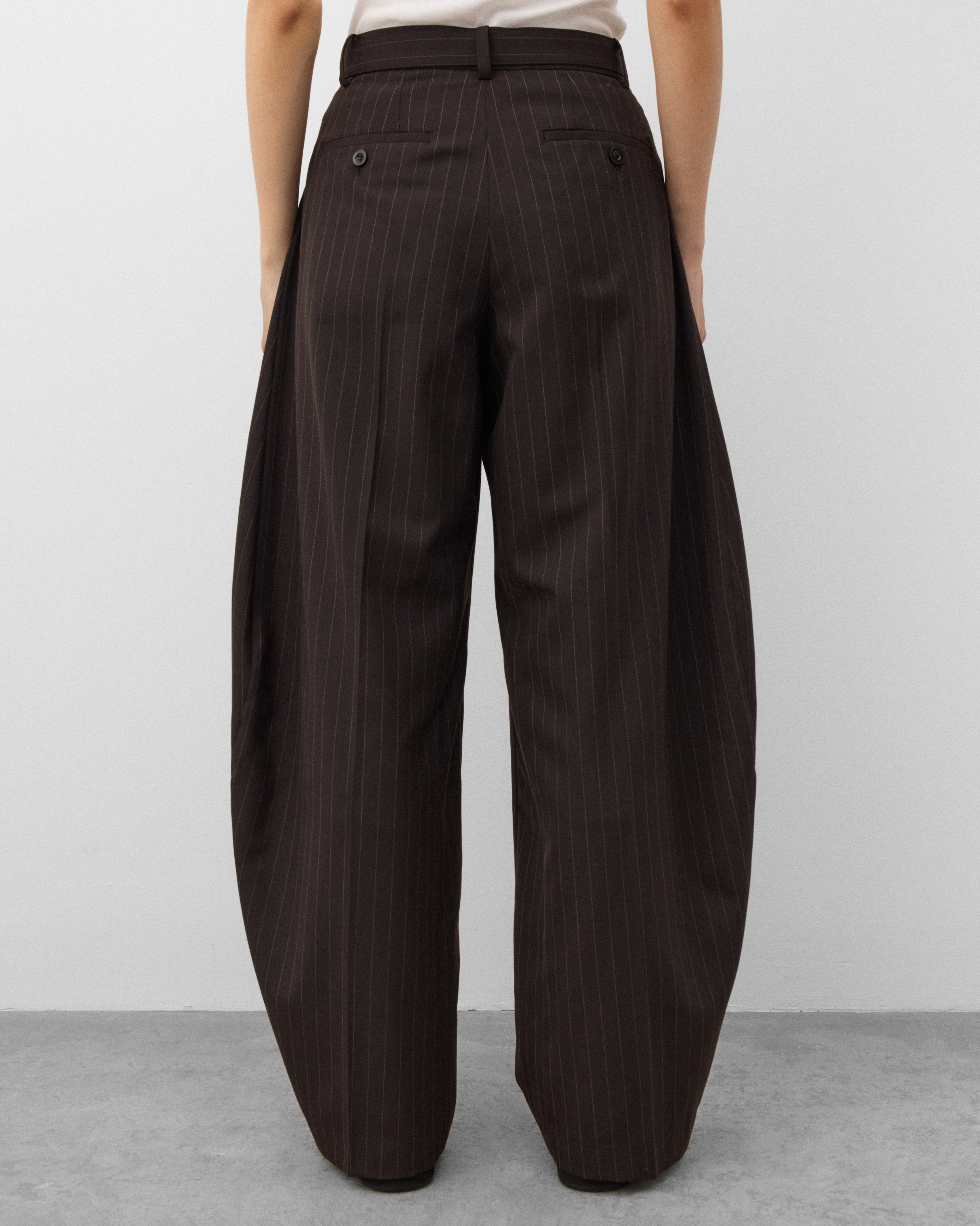 Sacai : Women's Chalk Stripe Pants (Brown) | Dover Street Market