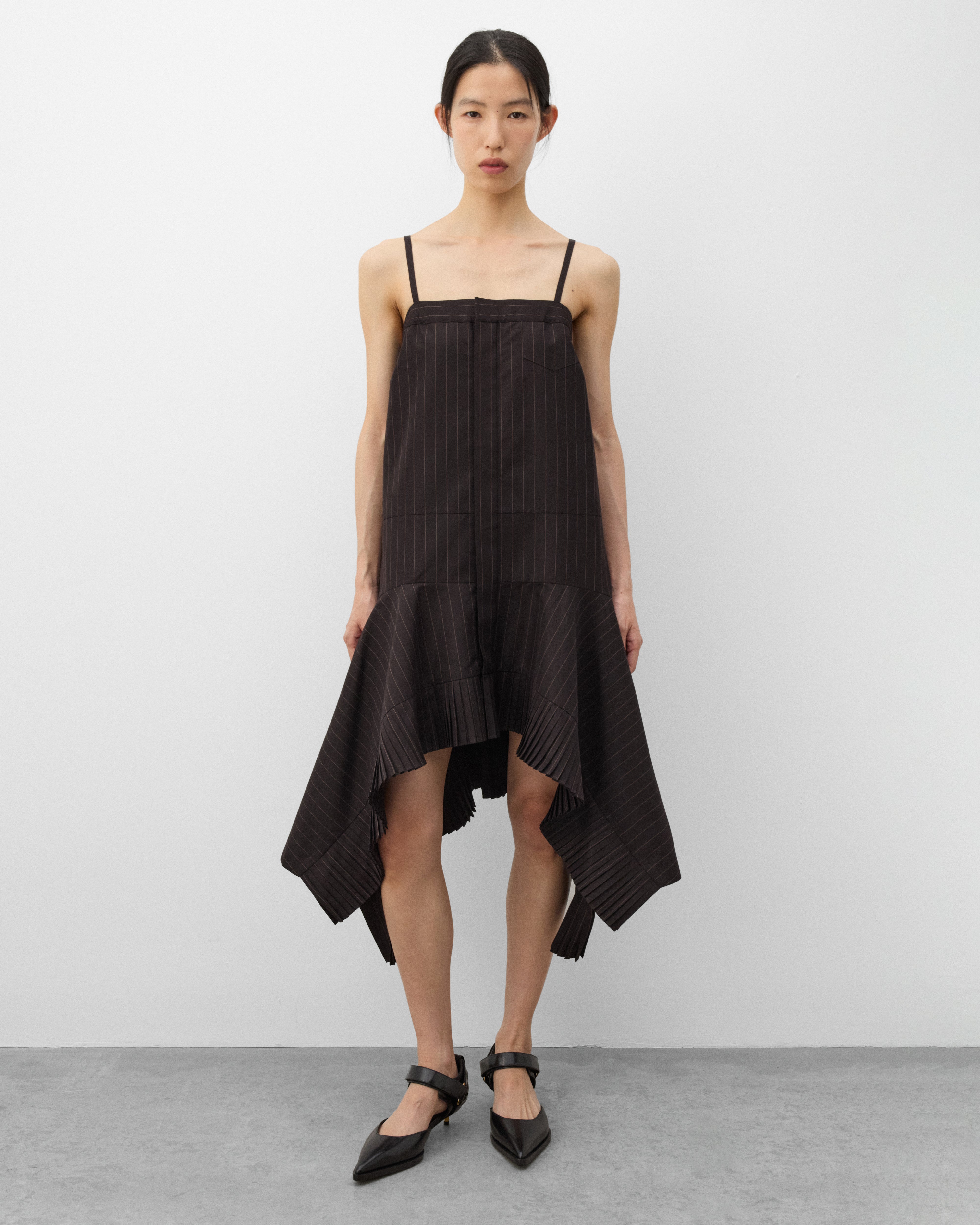 Sacai: Women's Chalk Dress (Black/Stripe) | Dover Street Market London