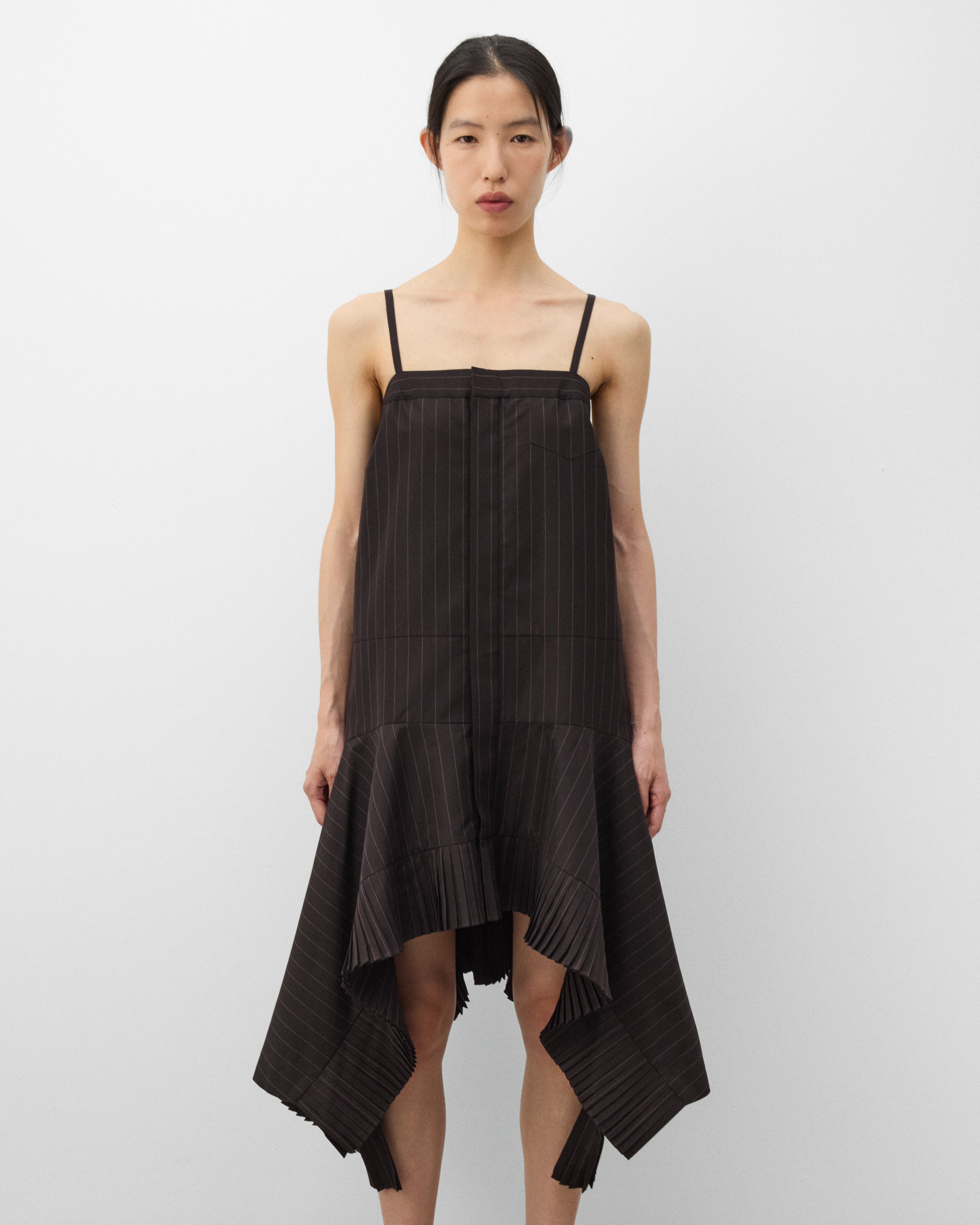 Sacai: Women's Chalk Dress (Black/Stripe) | Dover Street Market London