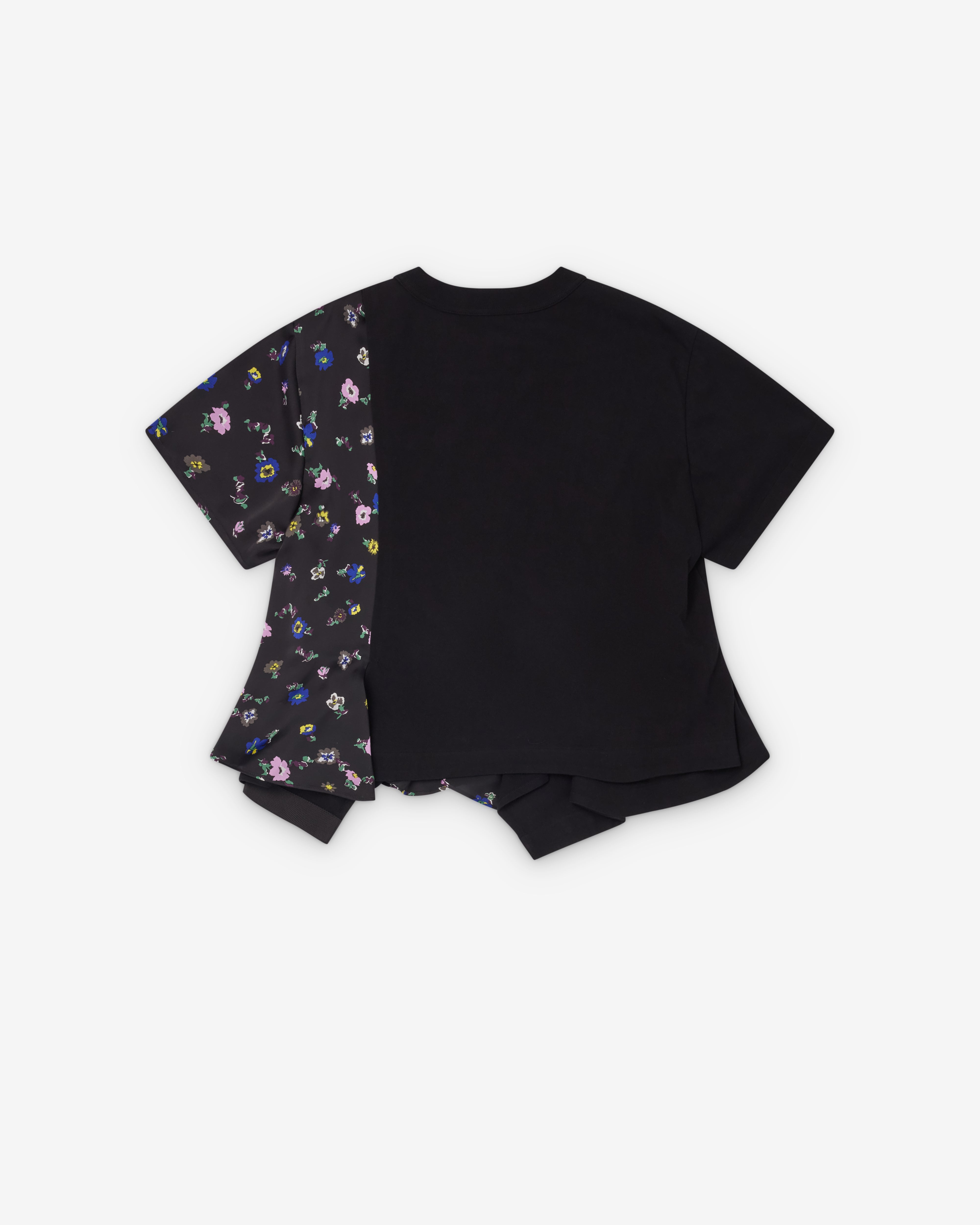 SACAI サカイ 花柄アシンメトリー変形Tシャツ Sacai: Women's Floral Print T-Shirt (Black/Multi) | Dover Street