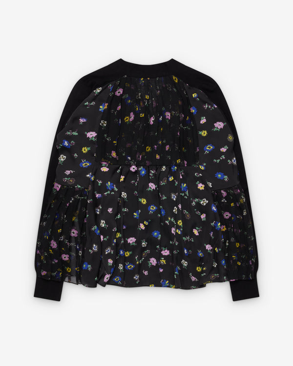 Sacai  - Women's Floral Print Cardigan - (Black)