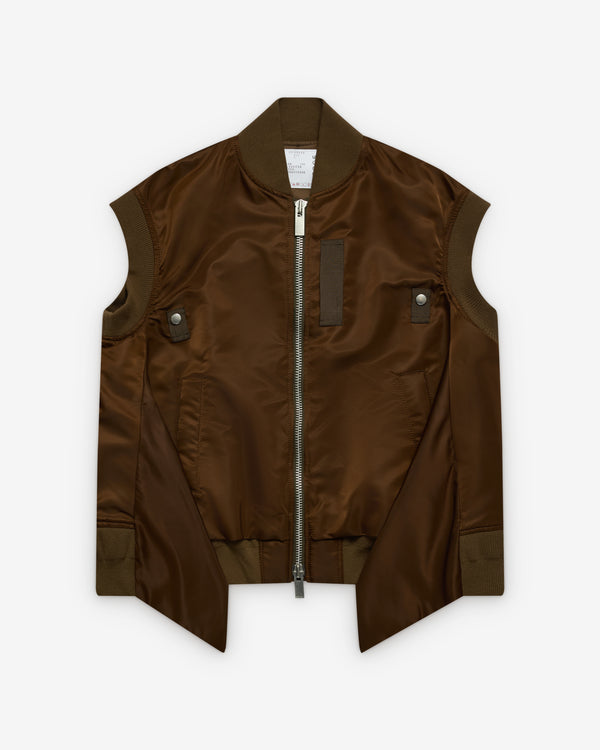 sacai - Women's Nylon Twill Vest - (Brown)